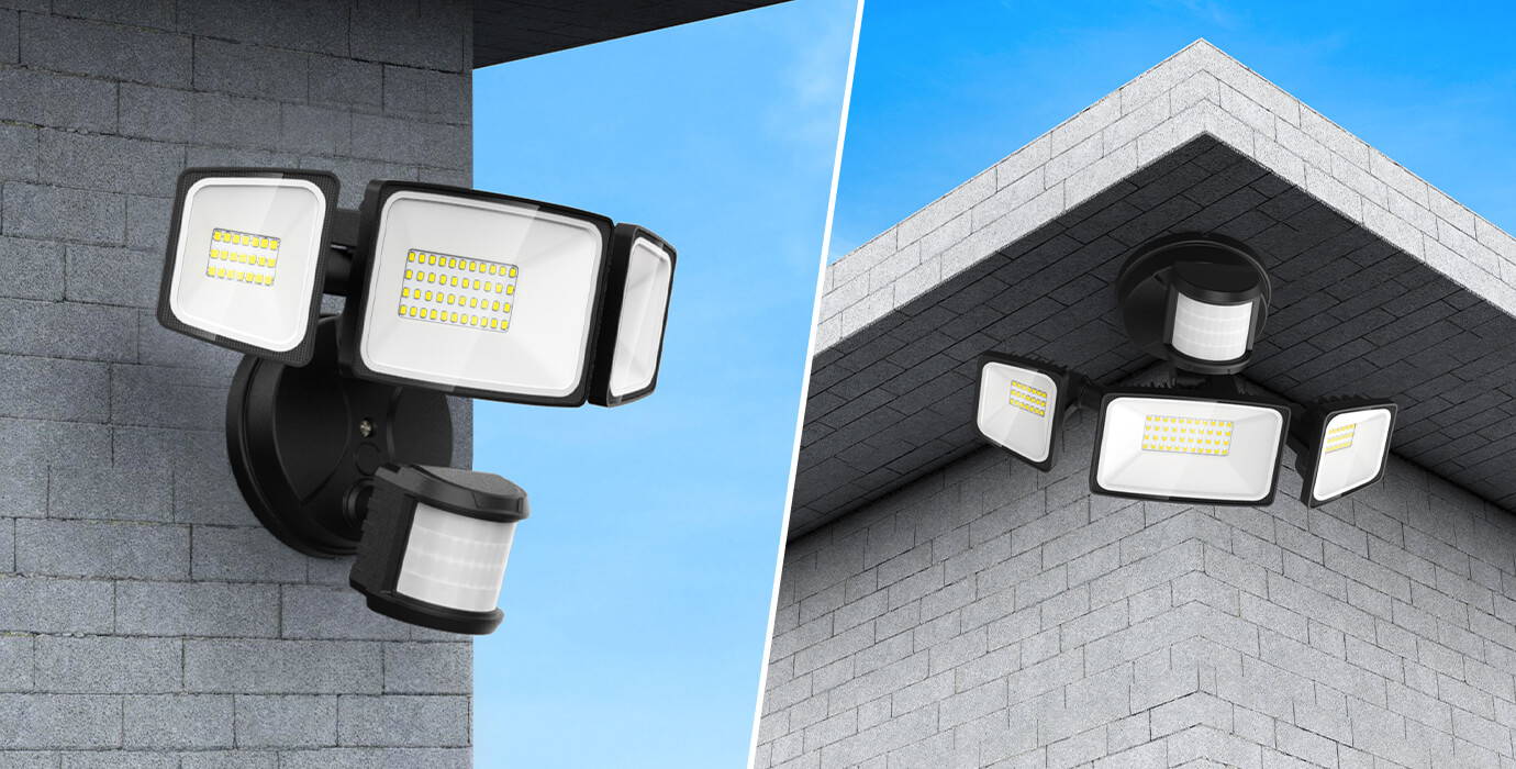 Corner security light outlet